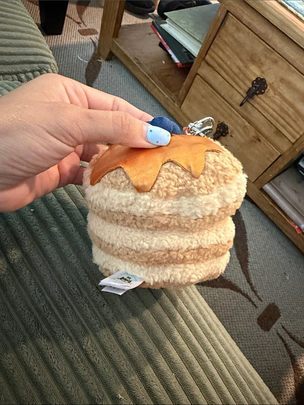 Jellycat Cream Pancake Plush Keychain with Blue Topper and Orange Legs NEW YORK